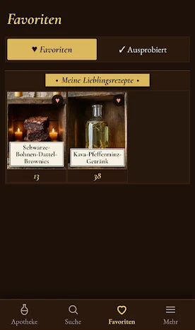 Die gespeicherten Lieblingsrezepte