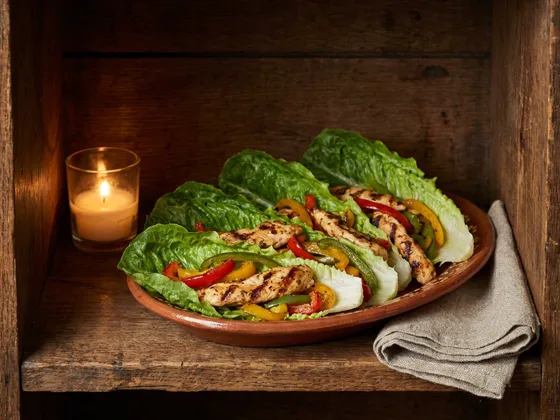 Knackige Salatblatt-Fajitas